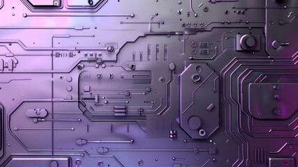 Poster - Abstract picture with digital style scenery, decorated by high tech pattern, glow fantasy neon light. Cyberspace scene with technology design architecture and electronic texture effect around. AIG53.