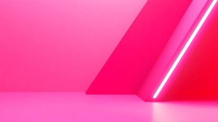 Poster - Abstract geometric shapes in vibrant pink (1)