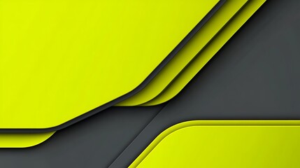 Poster - Abstract geometric shapes in vibrant yellow and dark gray
