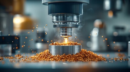 Poster - A close up view of a spectrometer analyzing the properties of yttrium metal in a modern technologically advanced laboratory setting