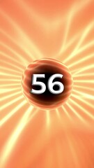Poster - Number 56 On Glowing Orange Background Animation