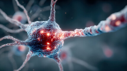Poster - Abstract representation of a neural network or fiber optic structure glowing with dynamic energy and bokeh lights
