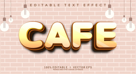 Poster - cafe vector text effect with modern style design