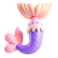 Poster - A whimsical, colorful mermaid tail design featuring pastel colors and a modern, playful style.