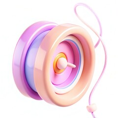 Poster - A vibrant and modern yo-yo toy with soft pastel colors, featuring a smooth design and playful aesthetics.