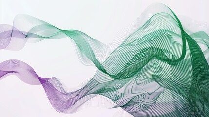 Poster - Abstract wave pattern in green and purple tones. Background image of digital wave with vibrant green and purple color. Modern background design for digital art and prints. Fluid texture. AIG51.