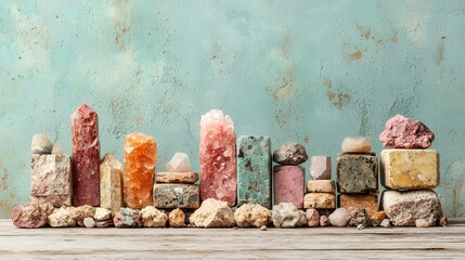 Poster - A collection of diverse mineral core samples displayed in cross section under controlled laboratory lighting showcasing their intricate textures colors and natural formations