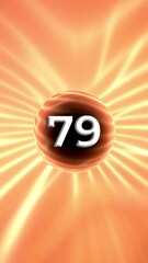 Poster - Number 79 On Glowing Orange Background Animation