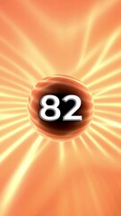 Poster - Number 82 On Glowing Orange Background Animation