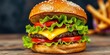 © chanwut - Juicy hamburger, melted cheese, crisp lettuce on a bun,  texture, melted