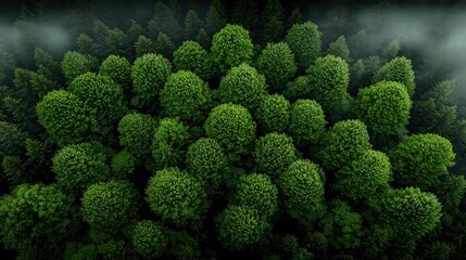 Poster - A forest of trees with many green leaves