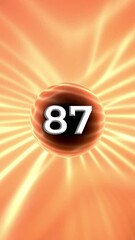 Poster - Number 87 On Glowing Orange Background Animation