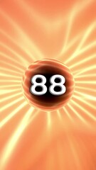 Poster - Number 88 On Glowing Orange Background Animation