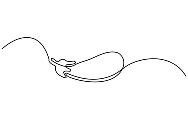 Poster - Eggplant in continuous line art drawing style. Single line drawing eggplant. Vector illustration