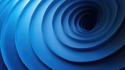 Fototapete - Layered blue circles in various sizes creating a textured abstract background. Background image of 3D rendering of blue geometric shape with circle overlapping and floating on background. AIG51.