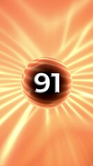 Poster - Number 91 On Glowing Orange Background Animation