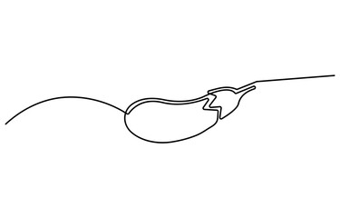 Poster - Eggplant in continuous line art drawing style. Single line drawing eggplant. Vector illustration