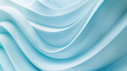 Fototapete - Abstract smooth waves in light blue tones. Minimalist fluid texture design. Background image of 3D rendering swirling watercolor with gradient white and blue color and wave motion pattern. AIG51.