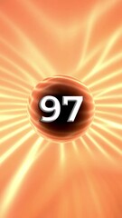 Poster - Number 97 On Glowing Orange Background Animation