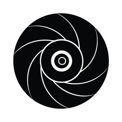 Poster - Circular black and white graphic design featuring an abstract optical illusion spiral pattern perfect for backgrounds and logos.
