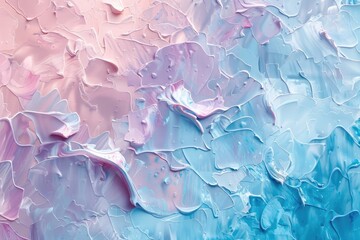 Poster - Flowing fabric like abstract shapes in soft pastel colors. Abstract artwork of blue flowing fabric pattern floating with smooth texture. Fluid or liquid design. Digital art for serene design. AIG51.