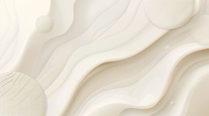 Poster - Abstract wavy shapes in neutral beige and brown tones. Background image of brown wave with wavy pattern. Digital artwork of wavy design or brown wave texture. Digital image for minimal design. AIG51.