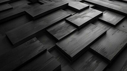 Poster - Abstract picture of black geometric texture graphic with minimal, monochrome style design. Modern art present about the seamless pattern textiles perfect for creative background and wallpaper. AIG53.