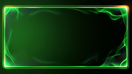 Poster - Abstract green frame on dark background