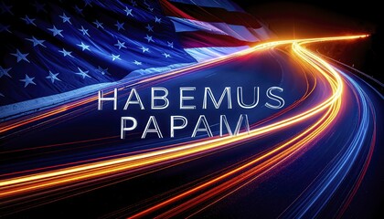 Poster - Vibrant Illumination of American Spirit with Flag