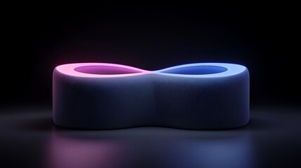 Poster - Abstract infinity symbol, neon glow