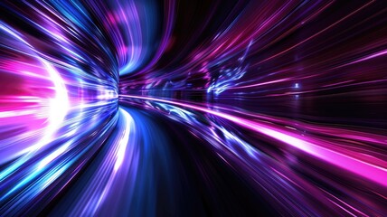 Poster - Abstract digital terrain with vibrant colors and grid lines. Abstract artwork of portal with gradient of vibrant color. Digital art for design and print. Technology innovation design. Teleport. AIG53.