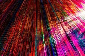 Poster - Abstract colorful line effect on surface of modern template design express scene of seamless style. Digital form of object scenery in contemporary pattern perfect for wallpaper and background. AIG51.