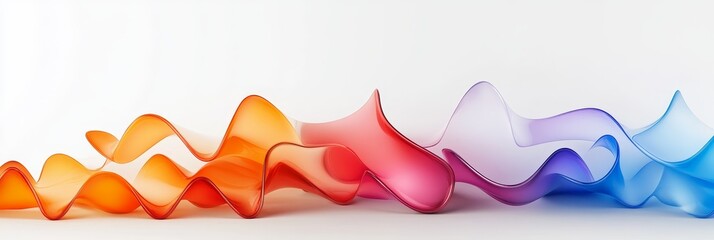 Aufkleber - Colorful Gel Shapes Bright Light White Background - Abstract of colorful, translucent gel shapes in bright light against a white background. Symbolizes fluidity, energy, creativity, innovation