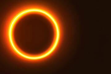 Poster - Glowing Orange Neon Circle Abstract Background - Abstract glowing orange neon circle, symbolizing energy, infinity, technology, warmth, and potential. Perfect for backgrounds, presentations