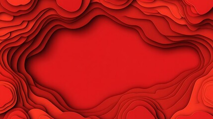 Poster - Abstract layered red design