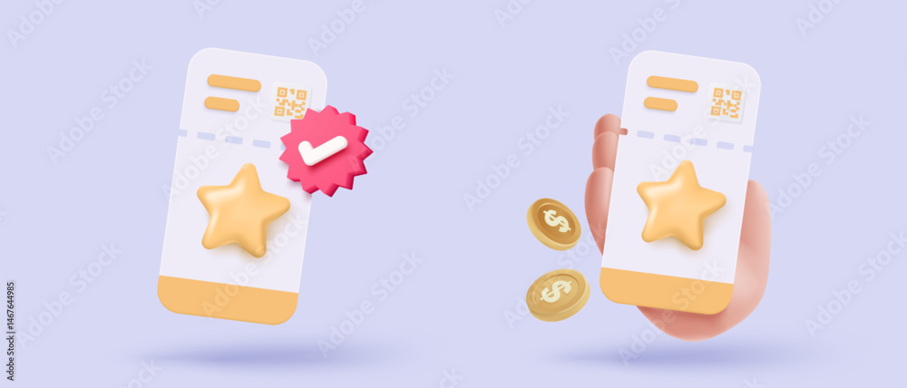 3D airline boarding pass ticket in holding hand, ready for tourism and ...
