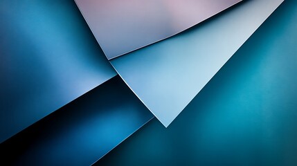 Poster - Abstract layered shapes in cool tones