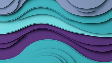 Poster - Abstract layered waves of color
