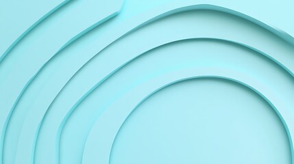 Poster - Abstract light blue layered concentric circles