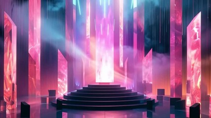 Poster - Exciting digital performance featuring stunning lights and vibrant colors in immersive setting