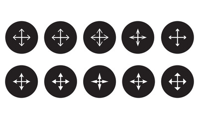 Poster - Four directions vector icon in thin line style. abstract arrows pointing in four directions vector illustration. 