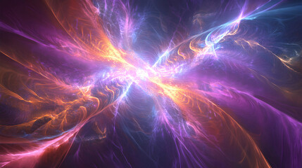Poster - Ethereal convergence of cosmic luminescence creating a fractal energy burst