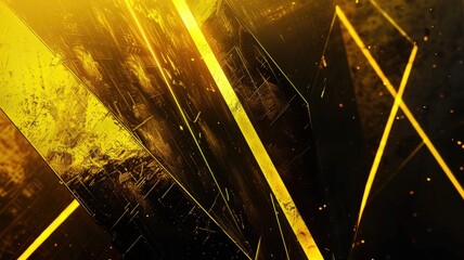 Aufkleber - Abstract of gold light mix with black color futuristic circuit theme. Electrical glowing particle connecting express technology pattern connection convey sense of seamlessly system structure. AIG53.