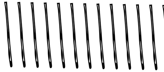 Abstract pattern of diagonal black lines on a clean white background. The lines should vary in length and angle, creating a dynamic and chaotic composition.