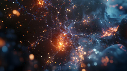 Poster - Abstract rendering of intertwined glowing tendrils against a nebulous background