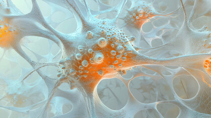 Poster - Microscopic view of organic structures, illuminated by internal light source