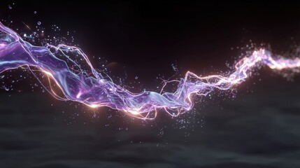 Poster - Abstract light streaks creating a dynamic and energetic visual effect on a dark background.