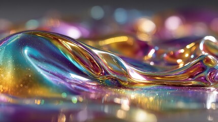 Poster - Colorful abstract waves reflecting light in a mesmerizing flow.