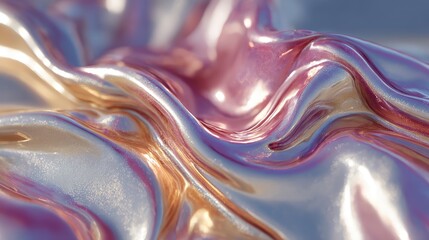 Poster - Abstract swirling colors with metallic sheen and smooth texture.