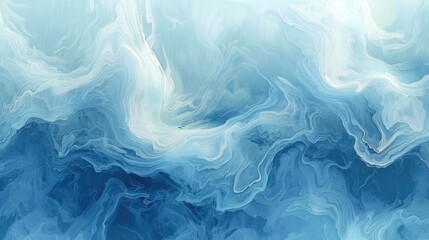 Aufkleber - Flowing fabric like abstract shapes in soft pastel colors. Abstract artwork of blue flowing fabric pattern floating with smooth texture. Fluid or liquid design. Digital art for serene design. AIG51.